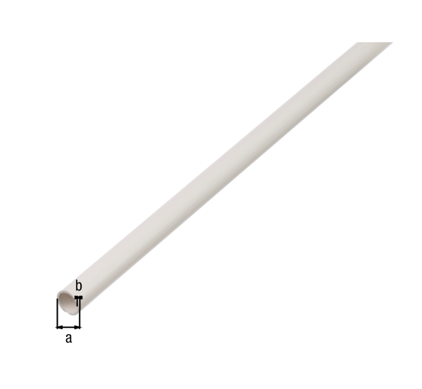 Rundrohr, Material: PVC-U, Farbe: weiß, Durchmesser: 10 mm, Materialstärke: 1 mm, Länge: 2600 mm