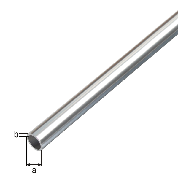 Rundrohr, mit Schutzfolie, Material: Aluminium, Oberfläche: chromdesign, Durchmesser: 8 mm, Materialstärke: 1 mm, Länge: 1000 mm