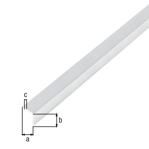 Cornière autoadhésive, Matériau: Aluminium, Finition: design chromé, Largeur: 10 mm, Hauteur: 10 mm, Épaisseur du matériau: 1 mm, Version: côtés égaux, autoadhésive, Longueur: 1000 mm