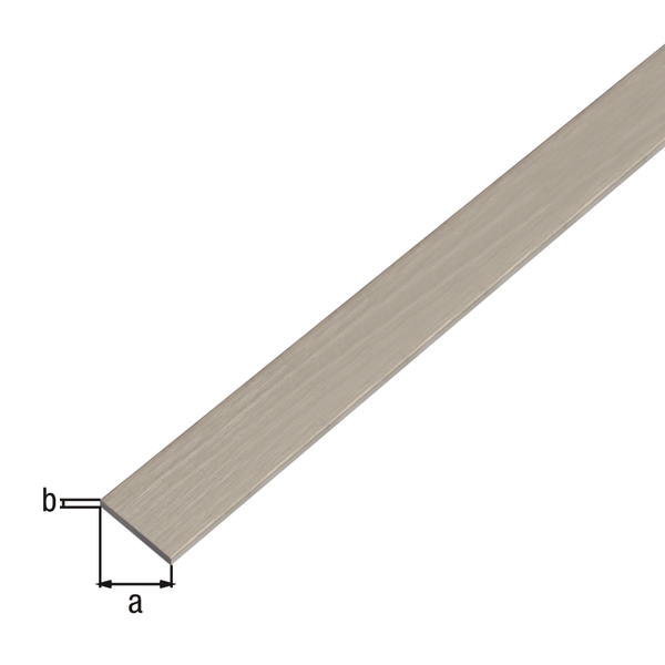 Perfil plano, autoadhesivo, con película de protección, Material: Aluminio, Superficie: diseño de acero inoxidable, oscuro, Anchura: 15 mm, Espesura del material: 2 mm, Longitud: 1000 mm