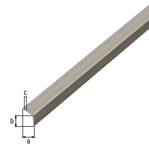 Angle profile, self-adhesive, Material: Aluminium, Surface: stainless steel design, dark, Width: 20 mm, Height: 20 mm, Material thickness: 1 mm, Type: equal sided, self-adhesive, Length: 1000 mm