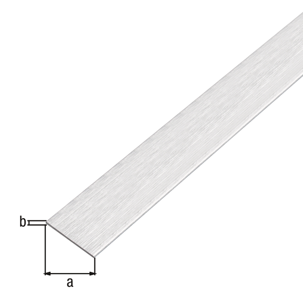 Profilé plat autoadhésif, avec film de protection, Matériau: Aluminium, Finition: design inox, clair, Largeur: 25 mm, Épaisseur du matériau: 2 mm, Longueur: 1000 mm