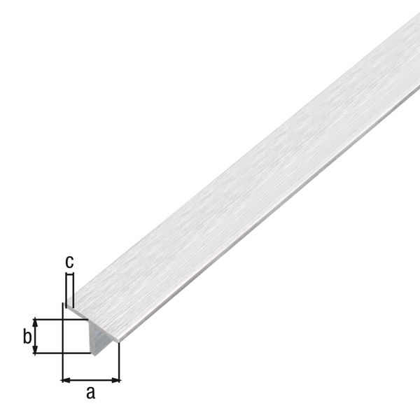 T-Profil, Material: Aluminium, Oberfläche: edelstahldesign, hell, Breite: 15 mm, Höhe: 15 mm, Materialstärke: 1,5 mm, Länge: 1000 mm