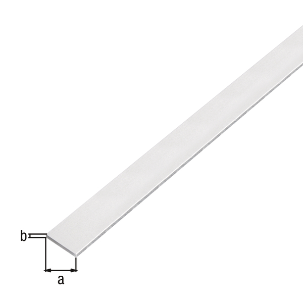 Flat bar, self-adhesive, Material: Aluminium, Surface: shot blasted, silver colour, Width: 15 mm, Material thickness: 2 mm, Length: 1000 mm