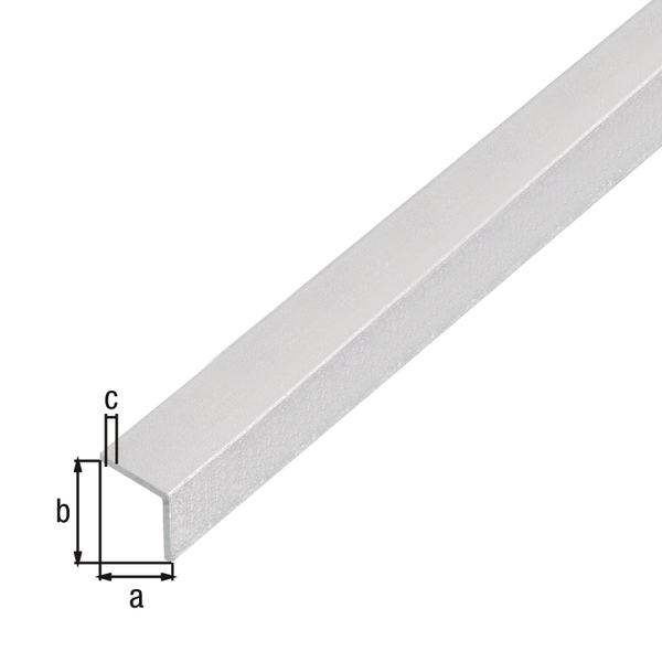 Winkelprofil, selbstklebend, Material: Aluminium, Oberfläche: kugelgestrahlt silber, Breite: 15 mm, Höhe: 15 mm, Materialstärke: 1 mm, Ausführung: gleichschenklig, selbstklebend, Länge: 1000 mm