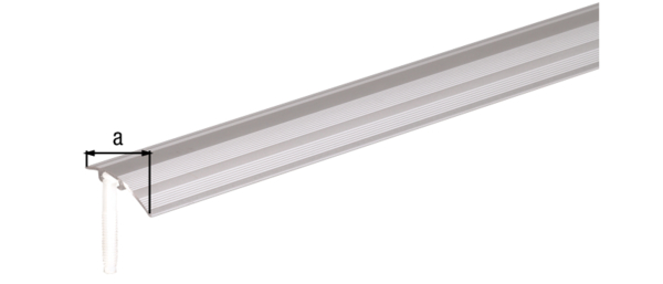 Levelling profile for blind assembly, Material: Aluminium, Surface: silver anodised, Width: 38 mm, For floor covering thicknesses: 0 - 20 mm, Length: 900 mm, Material thickness: 1.50 mm, Retail packaged