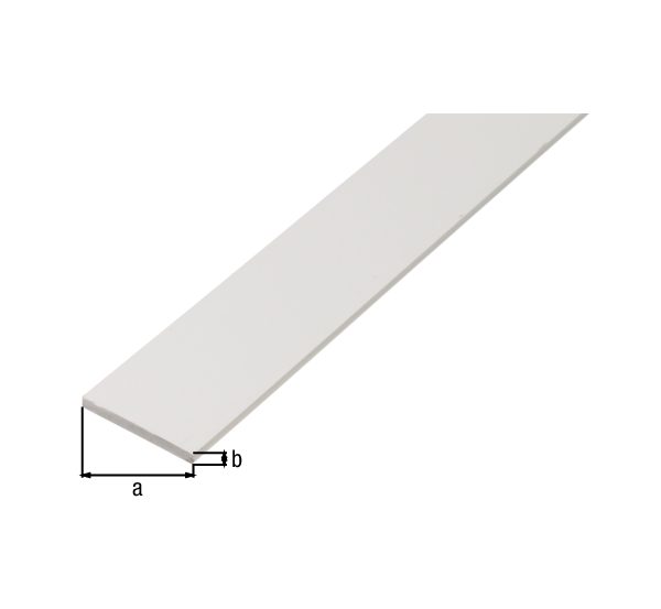 Perfil plano, Material: PVC-U, color: blanco, Anchura: 30 mm, Espesura del material: 3 mm, Longitud: 2600 mm