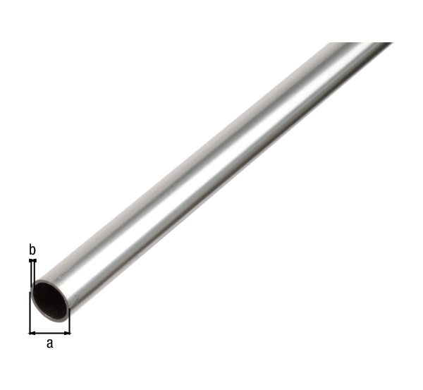 BA-Profil, rund, Material: Aluminium, Oberfläche: natur, Außen-Ø: 15 mm, Materialstärke: 1 mm, Länge: 2600 mm