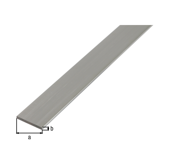 Profilé plat, Matériau: Aluminium, Finition: brute, Largeur: 50 mm, Épaisseur du matériau: 3 mm, Longueur: 2600 mm