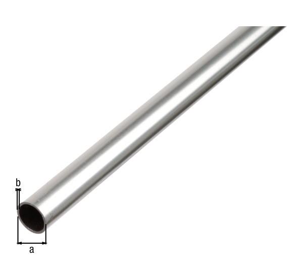 BA-Profile, round, Material: Aluminium, Surface: untreated, External dia.: 30 mm, Material thickness: 2 mm, Length: 1000 mm