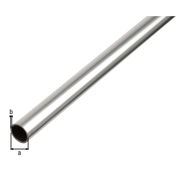 Profil BA okrągły, materiał: aluminium, powierzchnia: surowa, Ø zewn.: 30 mm, Grubość materiału: 2 mm, Długość: 1000 mm