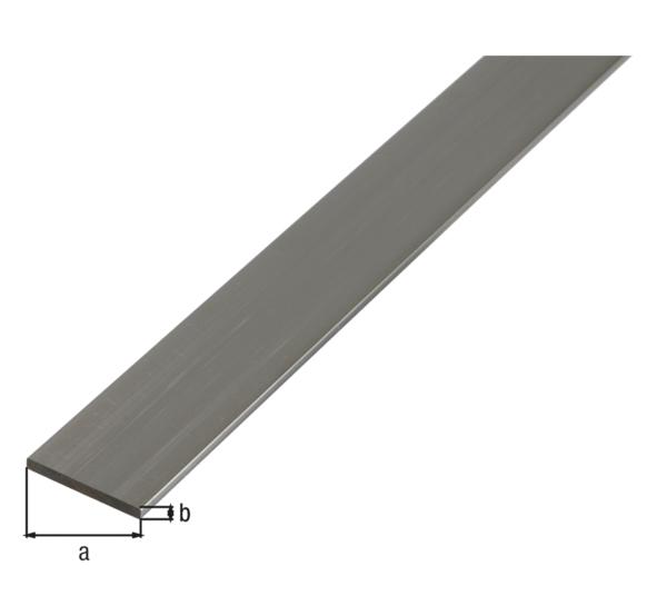Barra BA piatta, Materiale: alluminio, superficie: naturale, larghezza: 60 mm, Spessore del materiale: 3 mm, Lunghezza: 1000 mm