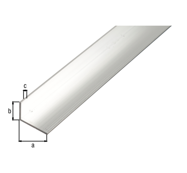 BA-Profile, angle, Material: Aluminium, Surface: untreated, Width: 40 mm, Height: 20 mm, Material thickness: 2 mm, Type: unequal sided, Length: 2600 mm