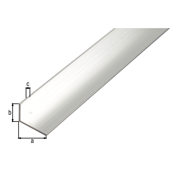 BA-Profil, Winkel, Material: Aluminium, Oberfläche: natur, Breite: 40 mm, Höhe: 10 mm, Materialstärke: 2 mm, Ausführung: ungleichschenklig, Länge: 2600 mm