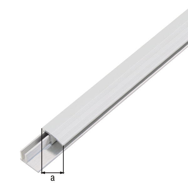 End profile Duo, Material: Aluminium, Surface: support profile: raw, cover profile: silver anodised, Width: 22 mm, For floor covering thicknesses: 6 - 13 mm, Length: 1000 mm, Material thickness: 1.80 mm, Retail packaged