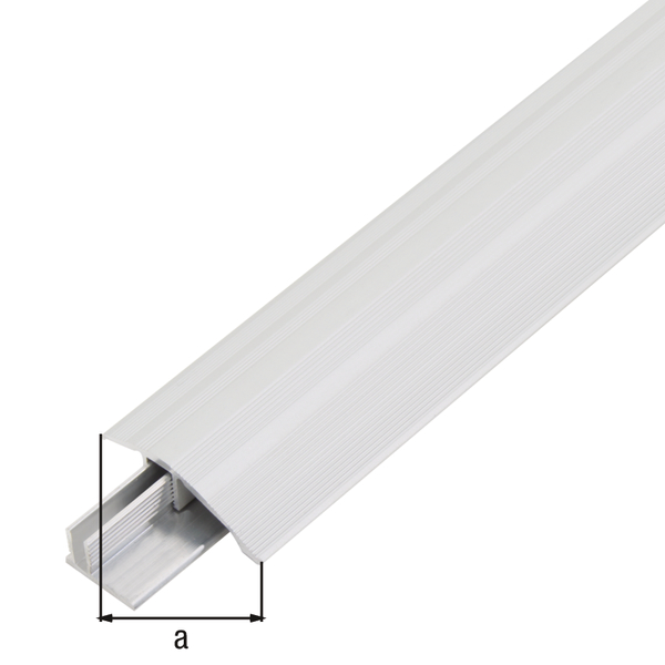 Levelling profile Duo, Material: Aluminium, Surface: support profile: raw, cover profile: silver anodised, Width: 44 mm, Length: 1000 mm, Material thickness: 1.80 mm, Retail packaged