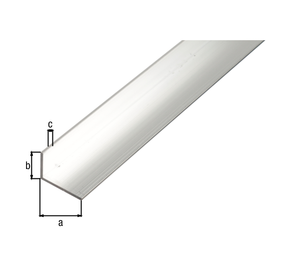 BA-Profile, angle, Material: Aluminium, Surface: untreated, Width: 30 mm, Height: 20 mm, Material thickness: 2 mm, Type: unequal sided, Length: 2600 mm