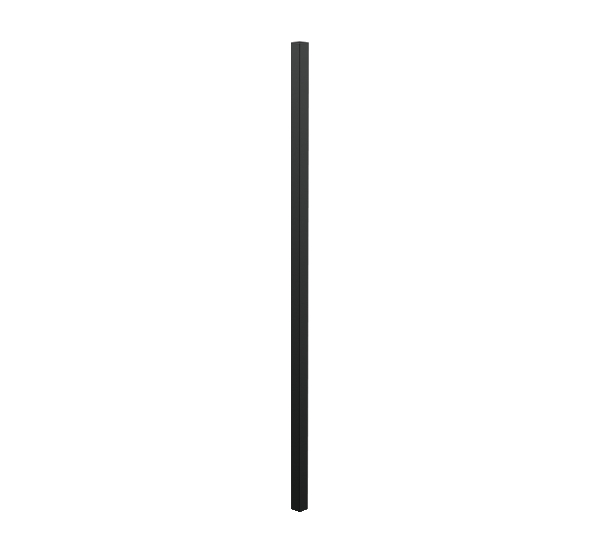 Fence post for aluminium fence systems, Material: Aluminium, Surface: black matt powder-coated, for setting in concrete, Length: 1500 mm, Panel height: 1000 mm, Post thickness: 51 x 51 mm