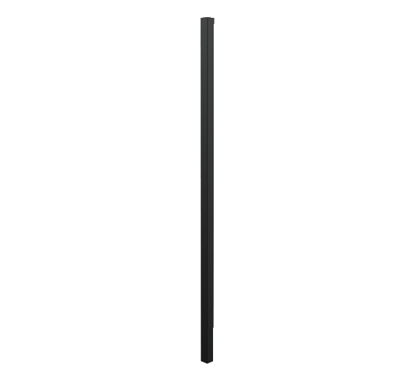 Fence post for aluminium fence systems, Material: Aluminium, Surface: black matt powder-coated, for setting in concrete, Length: 1700 mm, Panel height: 1200 mm, Post thickness: 51 x 51 mm