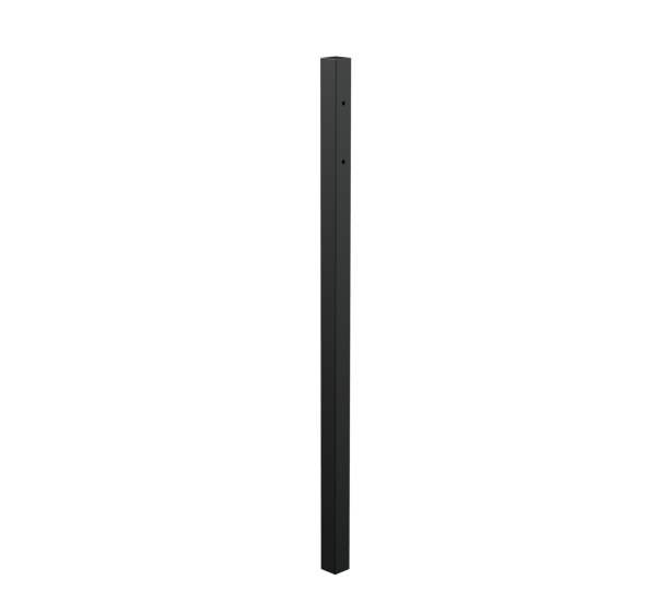 Stop post for aluminium single gates, Material: Aluminium, Surface: black matt powder-coated, for setting in concrete, Length: 1700 mm, Gate height: 1200 mm, Post thickness: 60 x 60 mm