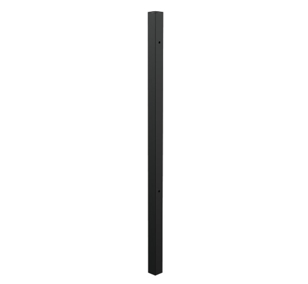 Hook post for aluminium single gates, Material: Aluminium, Surface: black matt powder-coated, for setting in concrete, Length: 1500 mm, Gate height: 1000 mm, Post thickness: 60 x 60 mm, Hole: Ø12.5 mm