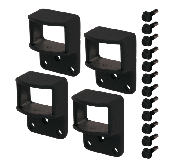 Fixing set for aluminium fence panels, Material: Aluminium, Surface: black matt powder-coated, Contents per PU: 1 Piece