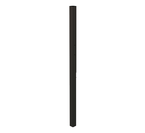 Hook post for aluminium double gates, Material: Aluminium, Surface: black matt powder-coated, for setting in concrete, Length: 1800 mm, Gate height: 1200 mm, Post thickness: 89 x 89 mm, Hole: Ø12.5 mm