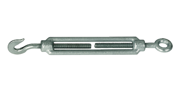 Turnbuckle, Material: raw steel, Surface: galvanised, Min. distance: 165 mm, Max. distance: 240 mm, Thread: M8, 15-year warranty against rusting through
