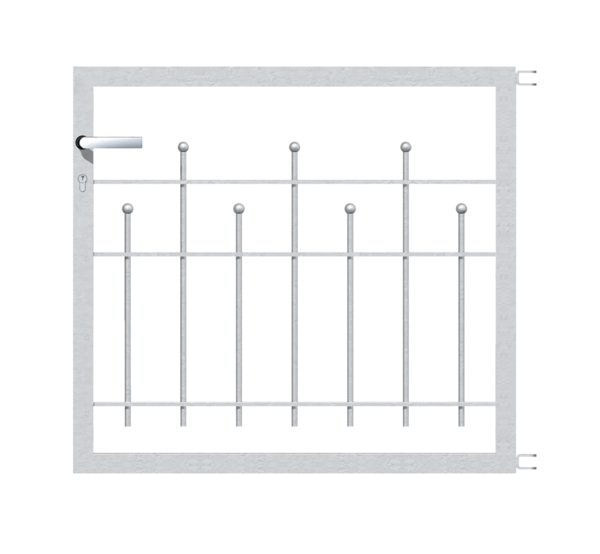Single gate Madrid, Material: raw steel, Surface: hot-dip galvanised passivated, Nominal width: 1000 mm, Clear width: 1000 mm, Height: 800 mm, Frame width: 910 mm, Frame thickness: 40 x 40 mm, 15-year warranty against rusting through