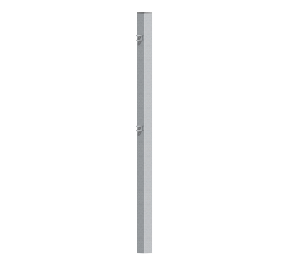 Hook post for double gates Madrid, Material: raw steel, Surface: hot-dip galvanised passivated, for setting in concrete, Length: 1500 mm, Gate height: 800 mm, Post thickness: 80 x 80 mm, 15-year warranty against rusting through