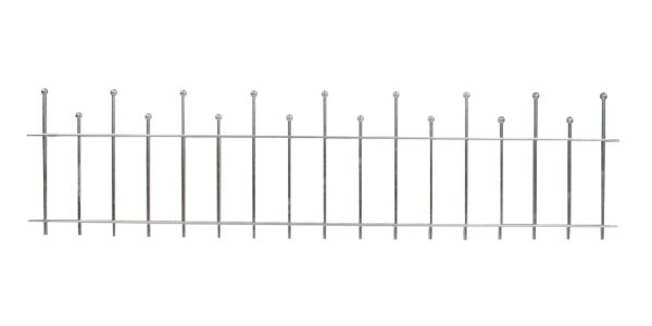 Fence panel Madrid, Material: raw steel, Surface: hot-dip galvanised passivated, Clear width: 2000 mm, Height: 495 mm, Traverse: 6 x 25 mm, No. of traverses: 2, 15-year warranty against rusting through