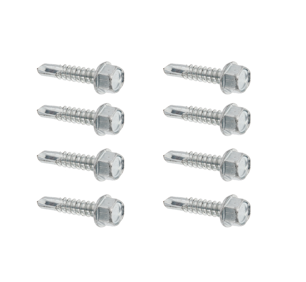 Screw set for fastening fence panels to posts, Material: raw steel, Surface: galvanised, Contents per PU: 8 Piece, Retail packaged