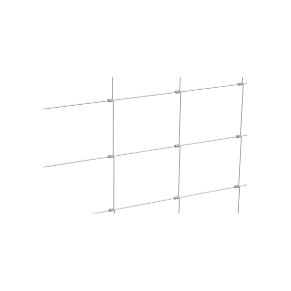 Knotengeflecht, Material: Stahl roh, Oberfläche: verzinkt, Inhalt pro PE: 50 m, Typ: 100/8/15, Länge: 50 m, Höhe: 1000 mm, Draht-Ø: 1,9 / 2,4 mm, Anzahl horizontaler Drähte: 8, 15 Jahre Garantie gegen Durchrosten