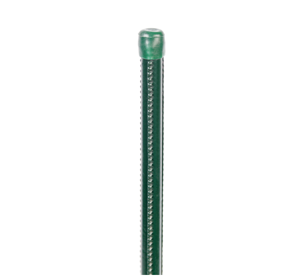 Universal bar, riffled surface, Material: raw steel, Surface: encased in green plastic, Length: 1000 mm, Post dia.: 9 mm