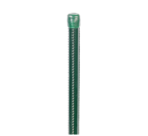 Universalstab, geriffelte Oberfläche, Material: Stahl roh, Oberfläche: grün kunststoffummantelt, Länge: 1250 mm, Pfosten-Ø: 9 mm