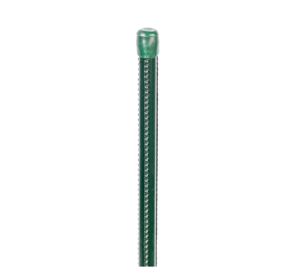 Universal bar, riffled surface, Material: raw steel, Surface: encased in green plastic, Length: 1750 mm, Post dia.: 12 mm