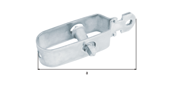 Napinacz drutu, materiał: stal surowa, powierzchnia: ocynkowana galwanicznie, pasywowana na niebiesko, Długość całkowita: 130 mm, Rozmiar: 4, Grubość materiału: 1,75 mm, Materiał gniazda klamki: Aluminium, 15 lat gwarancji na przerdzewienie