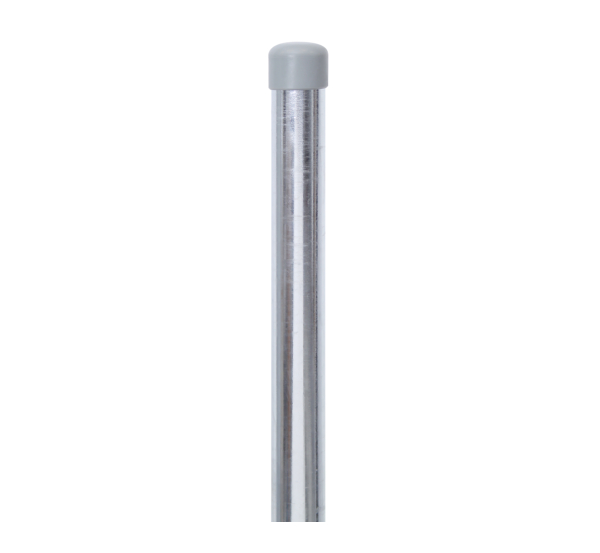Fence post, undrilled, for setting in concrete, Material: raw steel, Surface: hot-dip galvanised, Length: 1750 mm, Post dia.: 34 mm, 15-year warranty against rusting through