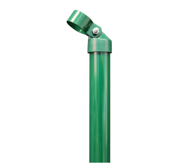 Brace, Material: raw steel, Surface: zinc phosphate plated, green powder-coated RAL 6005, for setting in concrete, Length: 900 mm, Tube Ø: 34 mm, Circlip dia.: 34 mm, 10-year warranty against rusting through