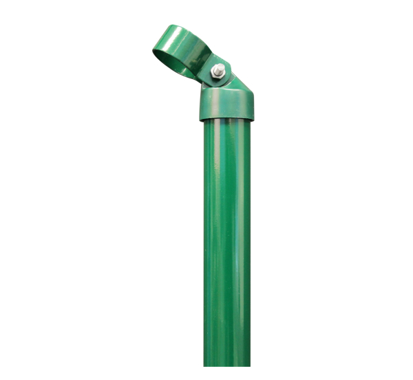 Brace, Material: raw steel, Surface: zinc phosphate plated, green powder-coated RAL 6005, for setting in concrete, Length: 2000 mm, Tube Ø: 34 mm, Circlip dia.: 34 mm, 10-year warranty against rusting through