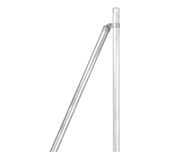 Brace, Material: raw steel, Surface: hot-dip galvanised, for setting in concrete, Length: 1750 mm, Tube Ø: 42 mm, Wall thickness: 1.5 mm, 15-year warranty against rusting through