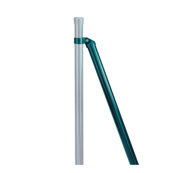 Brace, Material: raw steel, Surface: hot-dip galvanised, for setting in concrete, Length: 2750 mm, Tube Ø: 42 mm, Wall thickness: 1.5 mm, 15-year warranty against rusting through