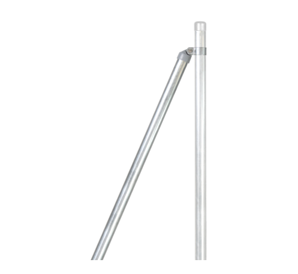 Brace, Material: raw steel, Surface: hot-dip galvanised, for setting in concrete, Length: 1500 mm, Tube Ø: 48 mm, Wall thickness: 1.5 mm, 15-year warranty against rusting through