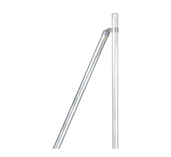 Brace, Material: raw steel, Surface: hot-dip galvanised, for setting in concrete, Length: 2750 mm, Tube Ø: 48 mm, Wall thickness: 1.5 mm, 15-year warranty against rusting through