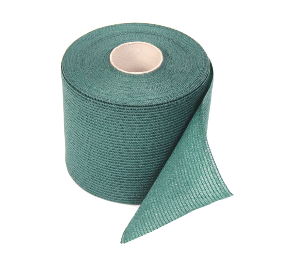 Privacy strip on a roll, 80% shading, Material: plastic, colour: green RAL 6005, for plaiting, Contents per PU: 35 m, Roll: 35 m, Height: 190 mm, Roller dia.: 230 mm