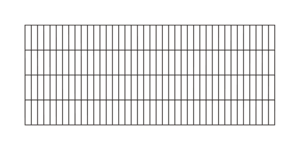 Doppelstab-Gittermatte, Typ 6/5/6, ohne Überstand, Material: Stahl roh, Oberfläche: verzinkt, anthrazit kunststoffbeschichtet RAL 7016, Breite: 2000 mm, Höhe: 800 mm, Maschenweite: 50 x 200 mm, 15 Jahre Garantie gegen Durchrosten