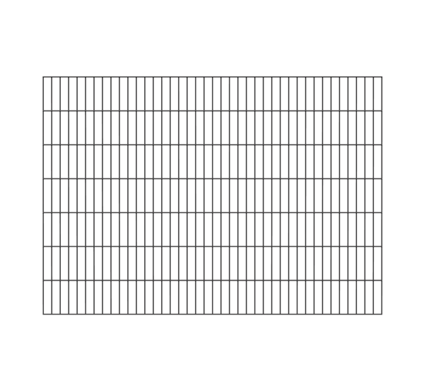 Doppelstab-Gittermatte, Typ 6/5/6, ohne Überstand, Material: Stahl roh, Oberfläche: verzinkt, anthrazit kunststoffbeschichtet RAL 7016, Breite: 2000 mm, Höhe: 1400 mm, Maschenweite: 50 x 200 mm, 15 Jahre Garantie gegen Durchrosten