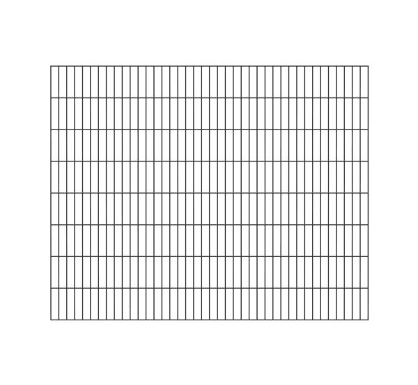 Doppelstab-Gittermatte, Typ 6/5/6, ohne Überstand, Material: Stahl roh, Oberfläche: verzinkt, anthrazit kunststoffbeschichtet RAL 7016, Breite: 2000 mm, Höhe: 1600 mm, Maschenweite: 50 x 200 mm, 15 Jahre Garantie gegen Durchrosten