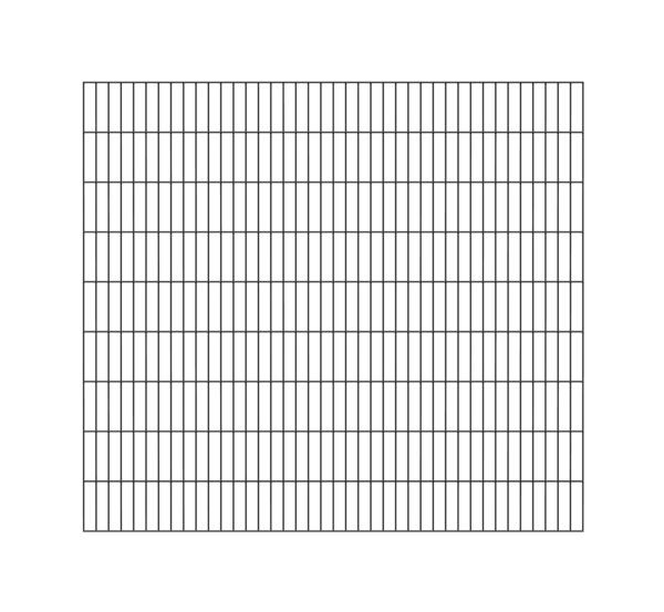 Doppelstab-Gittermatte, Typ 6/5/6, ohne Überstand, Material: Stahl roh, Oberfläche: verzinkt, anthrazit kunststoffbeschichtet RAL 7016, Breite: 2000 mm, Höhe: 1800 mm, Maschenweite: 50 x 200 mm, 15 Jahre Garantie gegen Durchrosten