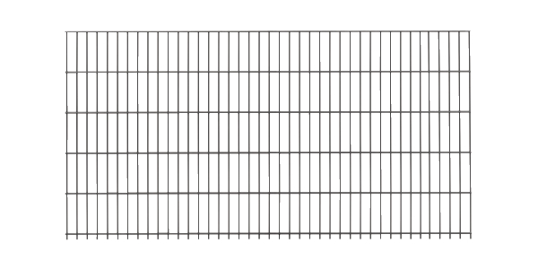 Doppelstab-Gittermatte, Typ 6/5/6, mit Überstand, Material: Stahl roh, Oberfläche: verzinkt, anthrazit kunststoffbeschichtet RAL 7016, Breite: 2500 mm, Höhe: 1030 mm, Maschenweite: 50 x 200 mm, 15 Jahre Garantie gegen Durchrosten